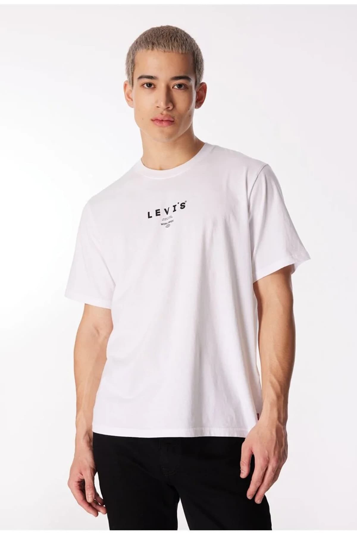 تی شرت لیوایز مردانه 100% پنبه سفید طرح دار Relaxed/ریلکس Regular/رگولار Daily/روزانه | Levi’s A2082-0154 TR — تصویر ۵