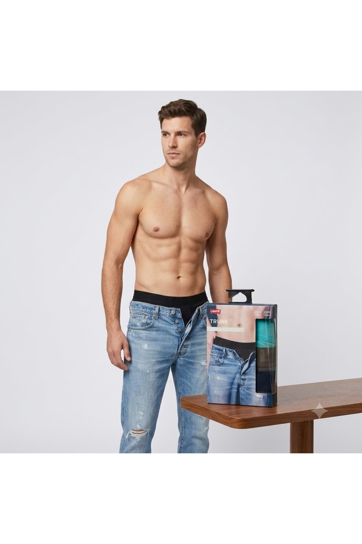باکسر لیوایز مردانه پنبه ای رنگارنگ زیر شلواری طرح دار باکسر Jogger Lastik Bel اسپرت | Levi’s 83453462 PK — تصویر ۲