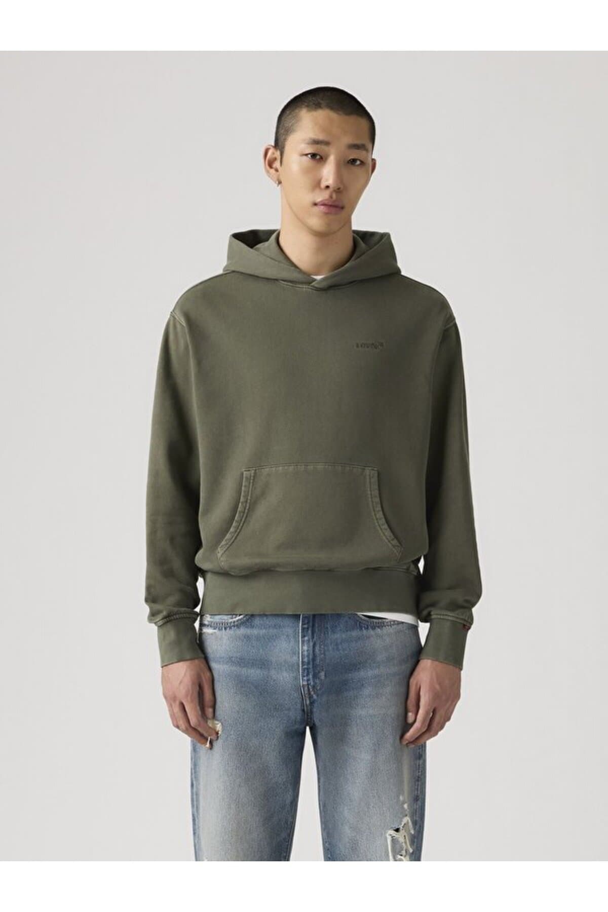 سویشرت لیوایز مردانه سبز راسته Regular/رگولار بیسیک کژوال/روزمره | Levi’s A843500400 PK — تصویر ۳