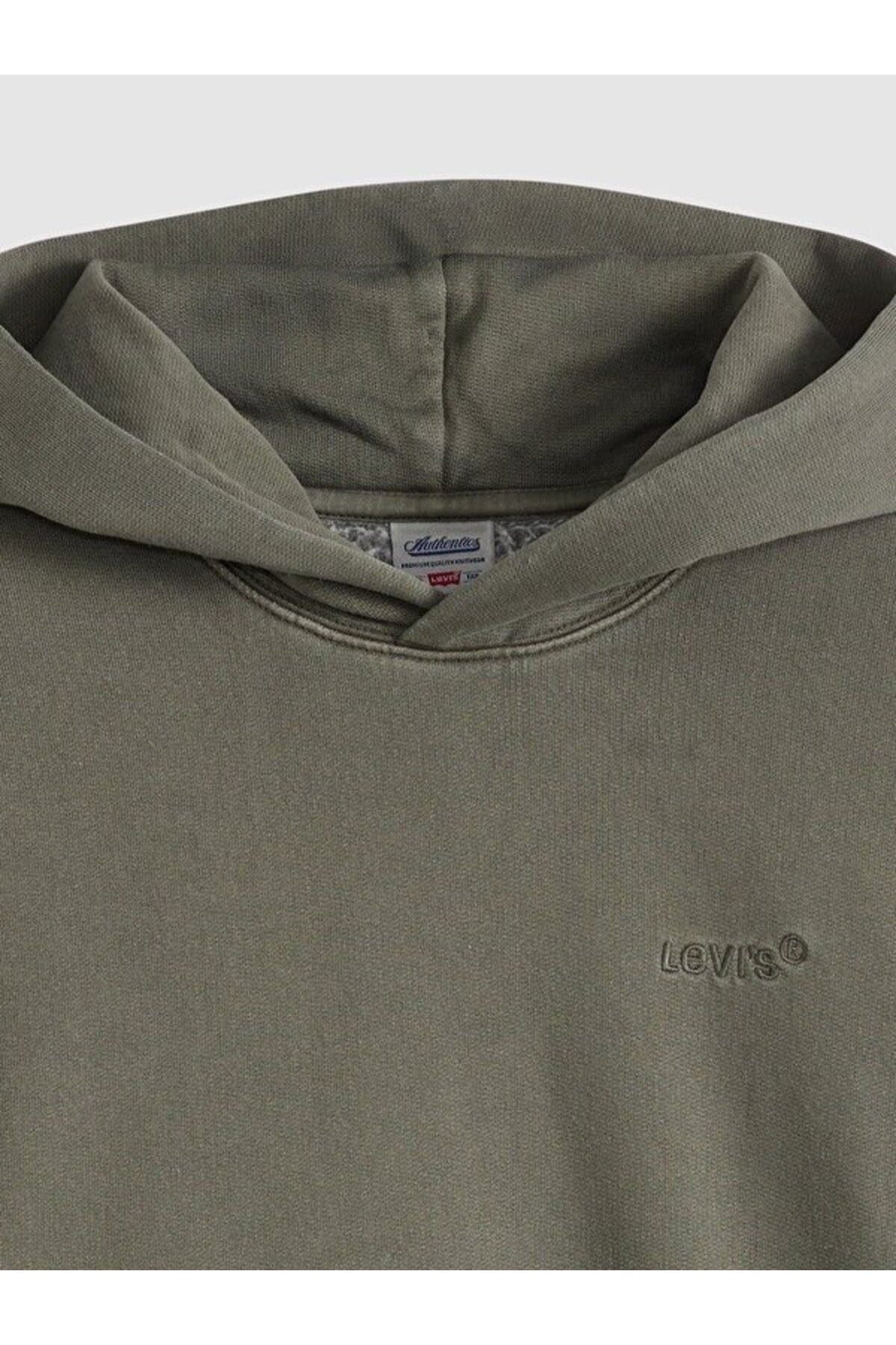 سویشرت لیوایز مردانه سبز راسته Regular/رگولار بیسیک کژوال/روزمره | Levi’s A843500400 PK — تصویر ۶