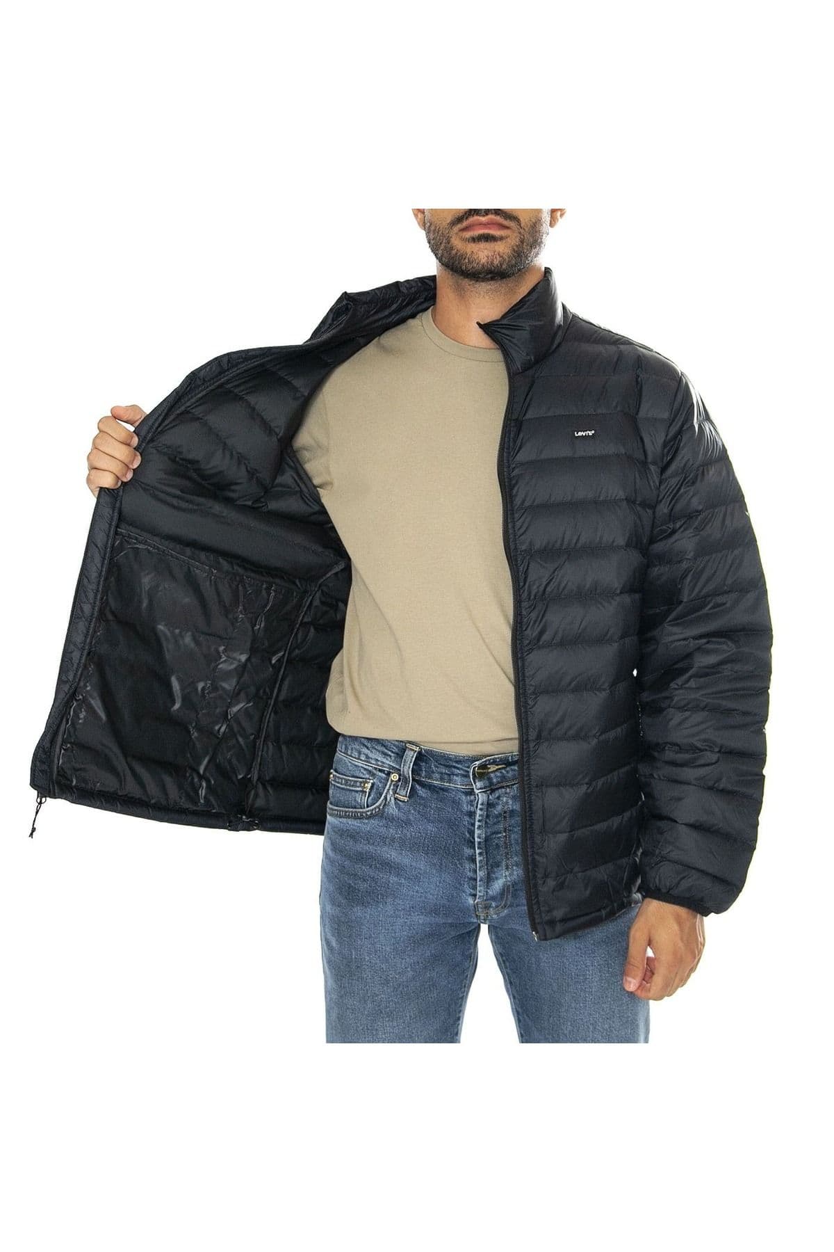 کاپشن لیوایز مردانه پلی استر مشکی Menswear راسته Regular/رگولار پف دار اسپرت | Levi’s 856700 — تصویر ۳