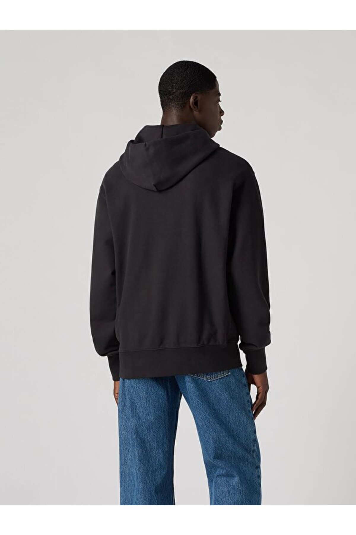 سویشرت لیوایز مردانه پاموک مشکی اسلوگان Regular/رگولار پف دار اسپرت | Levi’s A738600190 — تصویر ۳