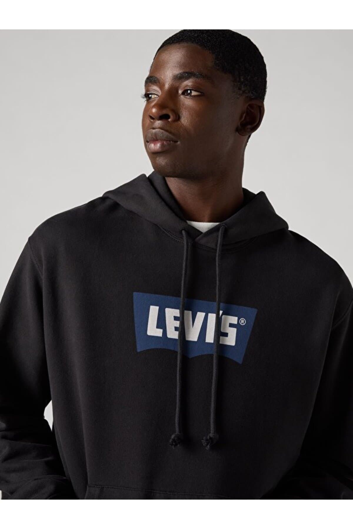 سویشرت لیوایز مردانه پاموک مشکی اسلوگان Regular/رگولار پف دار اسپرت | Levi’s A738600190 — تصویر ۵