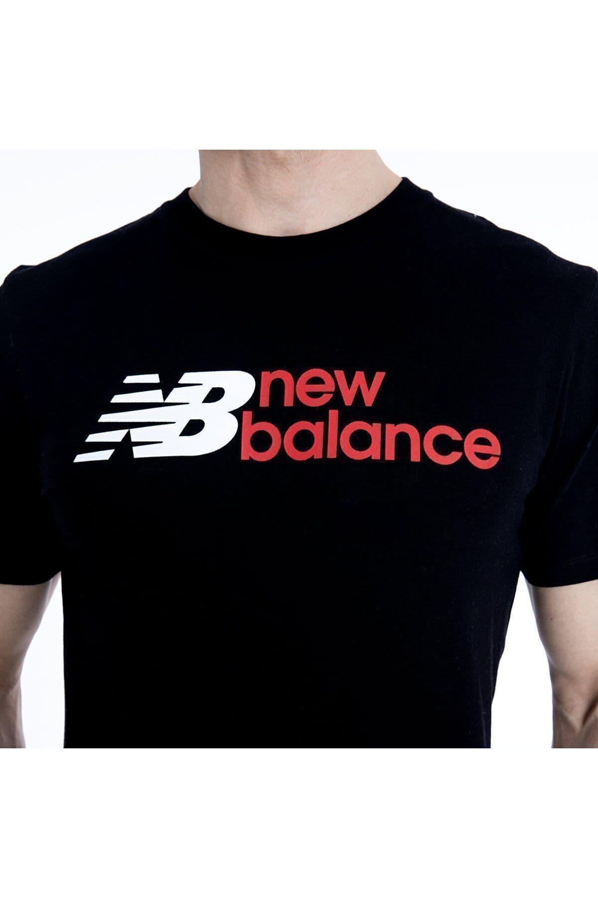 تی شرت ورزشی نیو بالانس مردانه 100% پنبه مشکی بیسیک راسته Relaxed/ریلکس Relaxed/ریلکس اسپرت | New Balance 24YDU3000019 TR — تصویر ۴