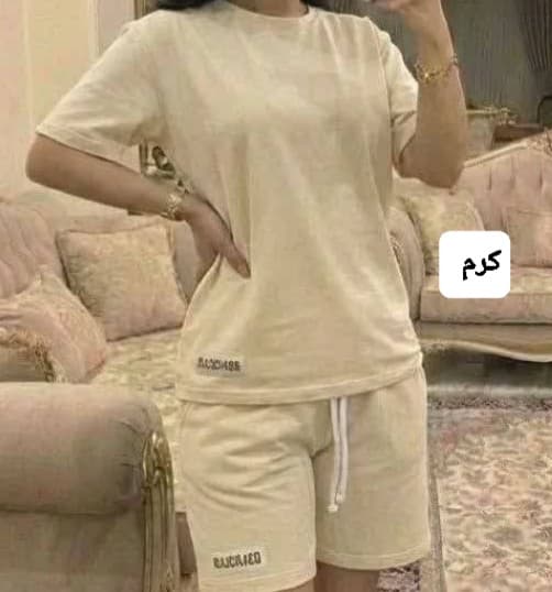 تیشرت و شلوارک زنانه گلکسی پنبه اعلا فری‌سایز 36 تا 44 — تصویر ۳