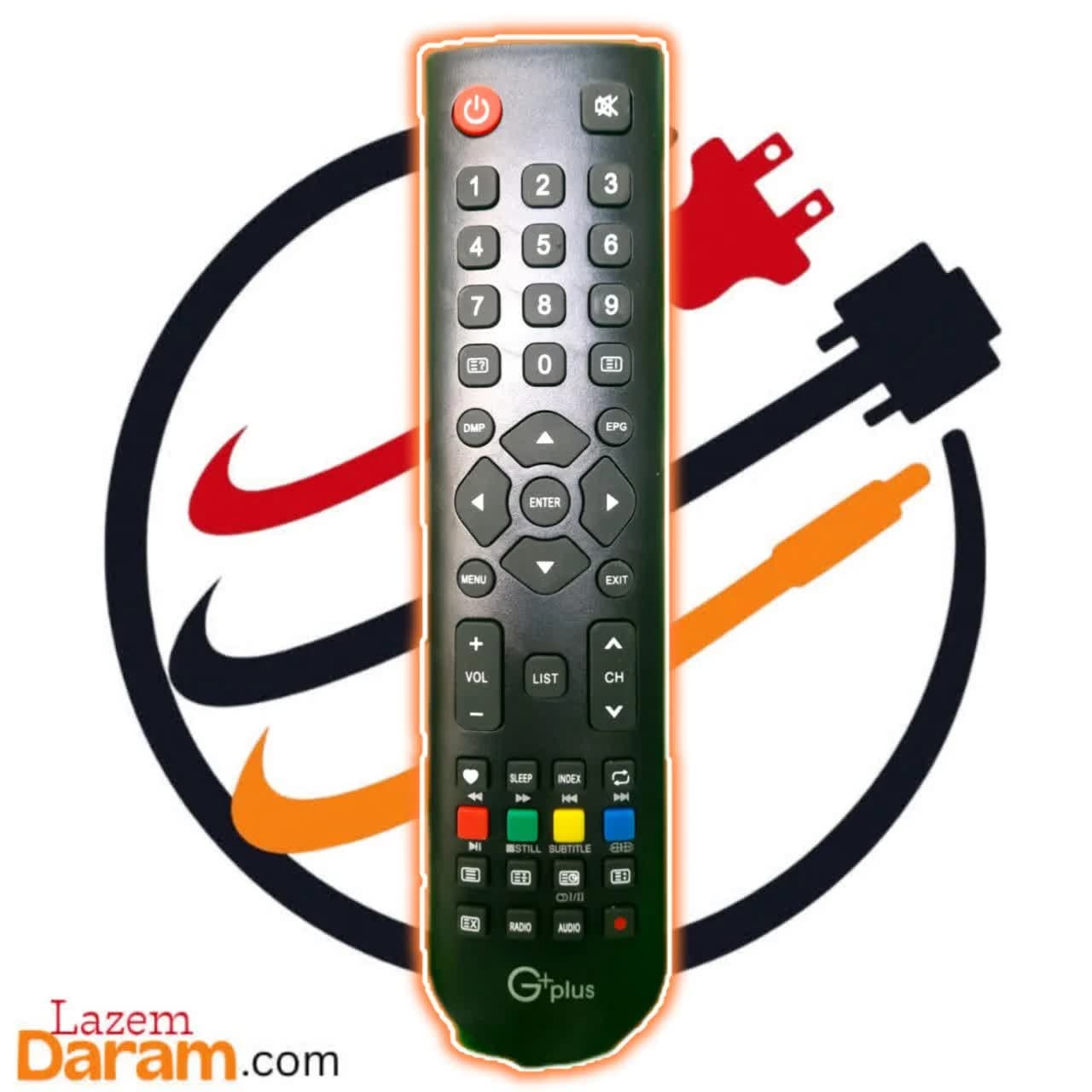ریموت کنترل تلویزیون جی پلاس ته‌گرد (Gplus) فرکانس 807F
