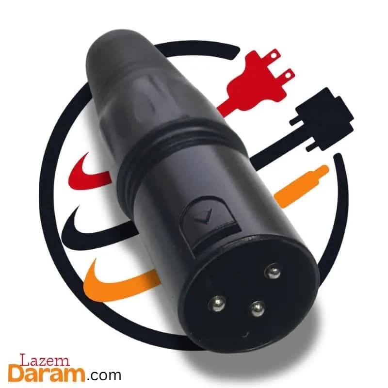 فیش نری کنون XLR سه پین پلاستیکی – رنگ مشکی (اقتصادی)