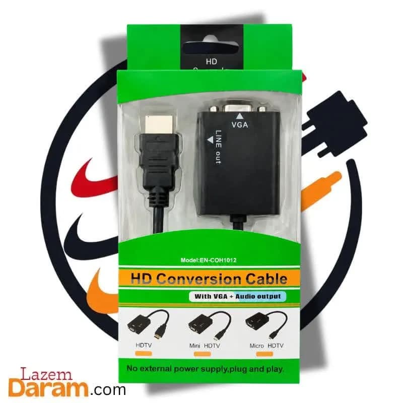 مبدل HDMI به VGA به همراه خروجی صدا (مدل EN-COH1012) — تصویر ۲