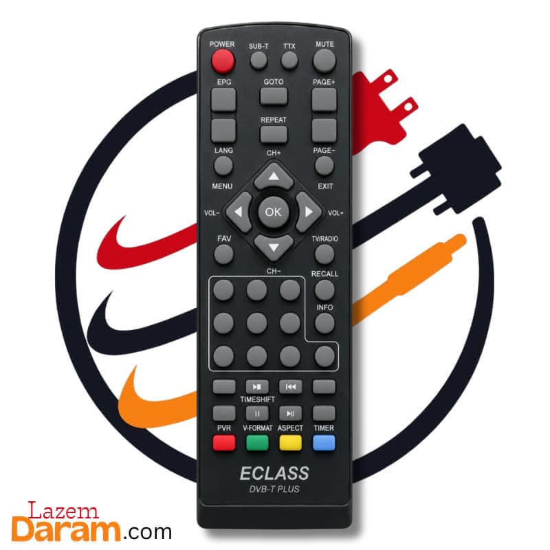 ریموت کنترل گیرنده دیجیتال ECLASS طرح کسری مدل DVB-T PLUS