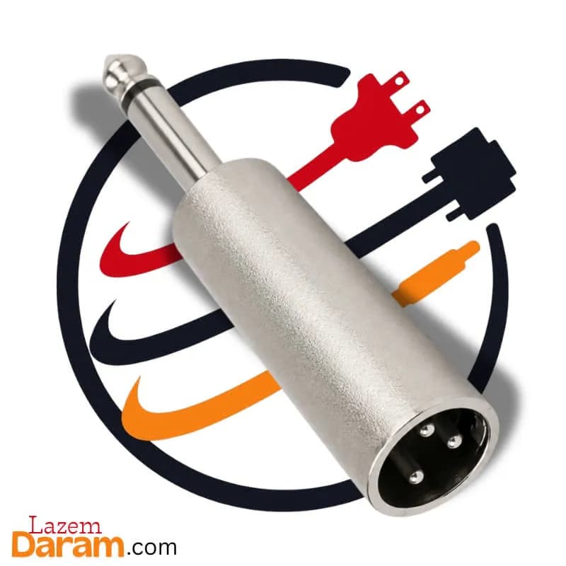 تبدیل کنون نری به بنون نری (XLR Male to 6.35mm Male)