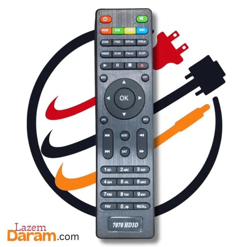 ریموت کنترل گیرنده دیجیتال استرانگ مدل 7070HD3D