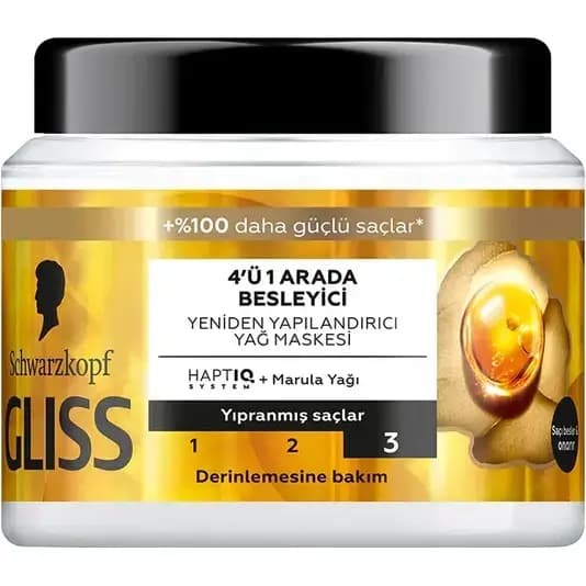 ماسک موی ترمیم کننده و مغذی ۴ در ۱ گلیس احیا کننده موهای آسیب دیده و خشک 400 میل Schwarzkopf Gliss Regeneration Bond-Building Hair Mask