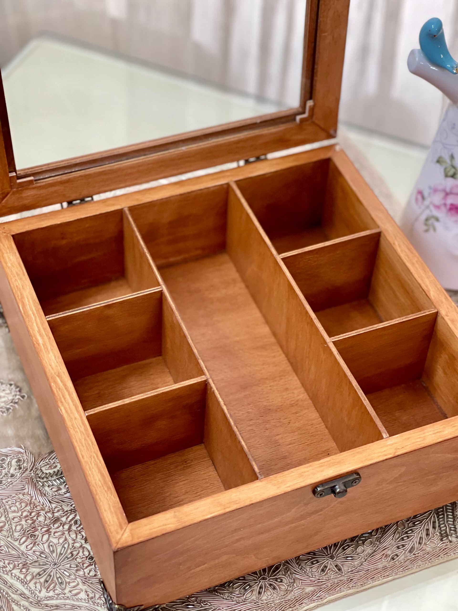 جعبه تی بگ(تی باکس) 7 خانه چوب روسی پلای وود پایه دار سفارشی بسیار باکیفیت — تصویر ۴