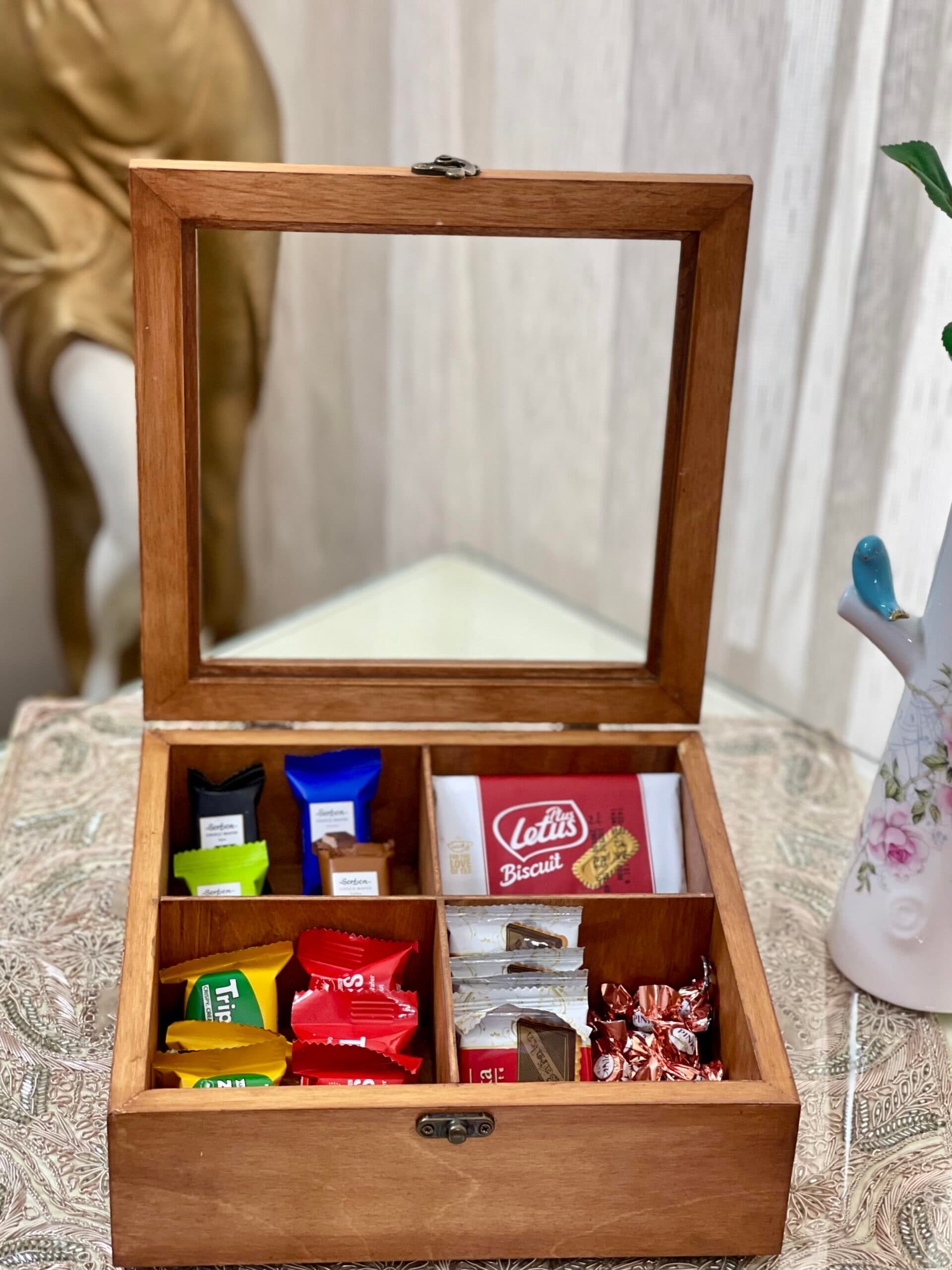 جعبه تی بگ(تی باکس) 4 خانه چوب روسی پلای وود سفارشی بسیار باکیفیت — تصویر ۳