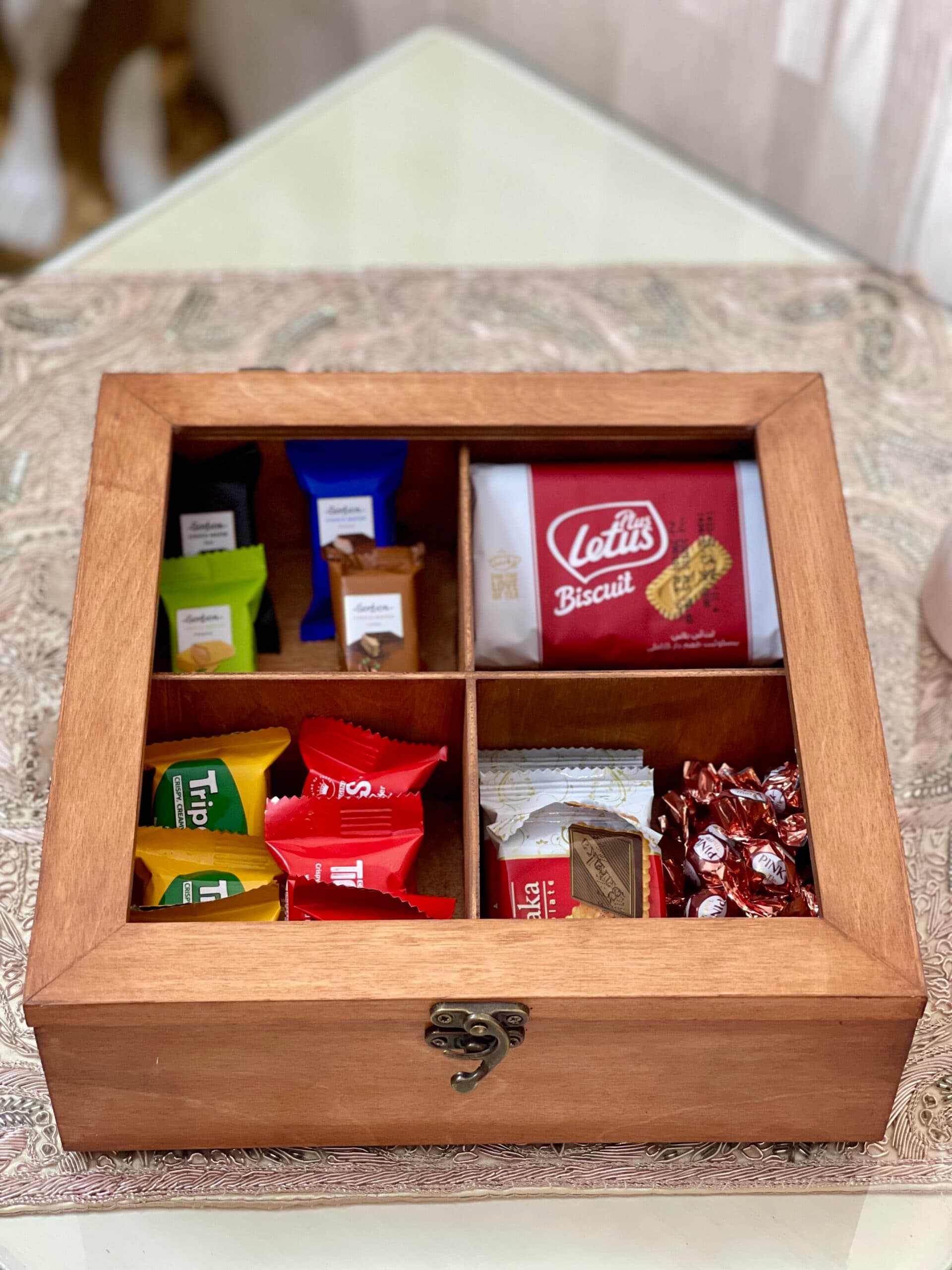 جعبه تی بگ(تی باکس) 4 خانه چوب روسی پلای وود سفارشی بسیار باکیفیت — تصویر ۶