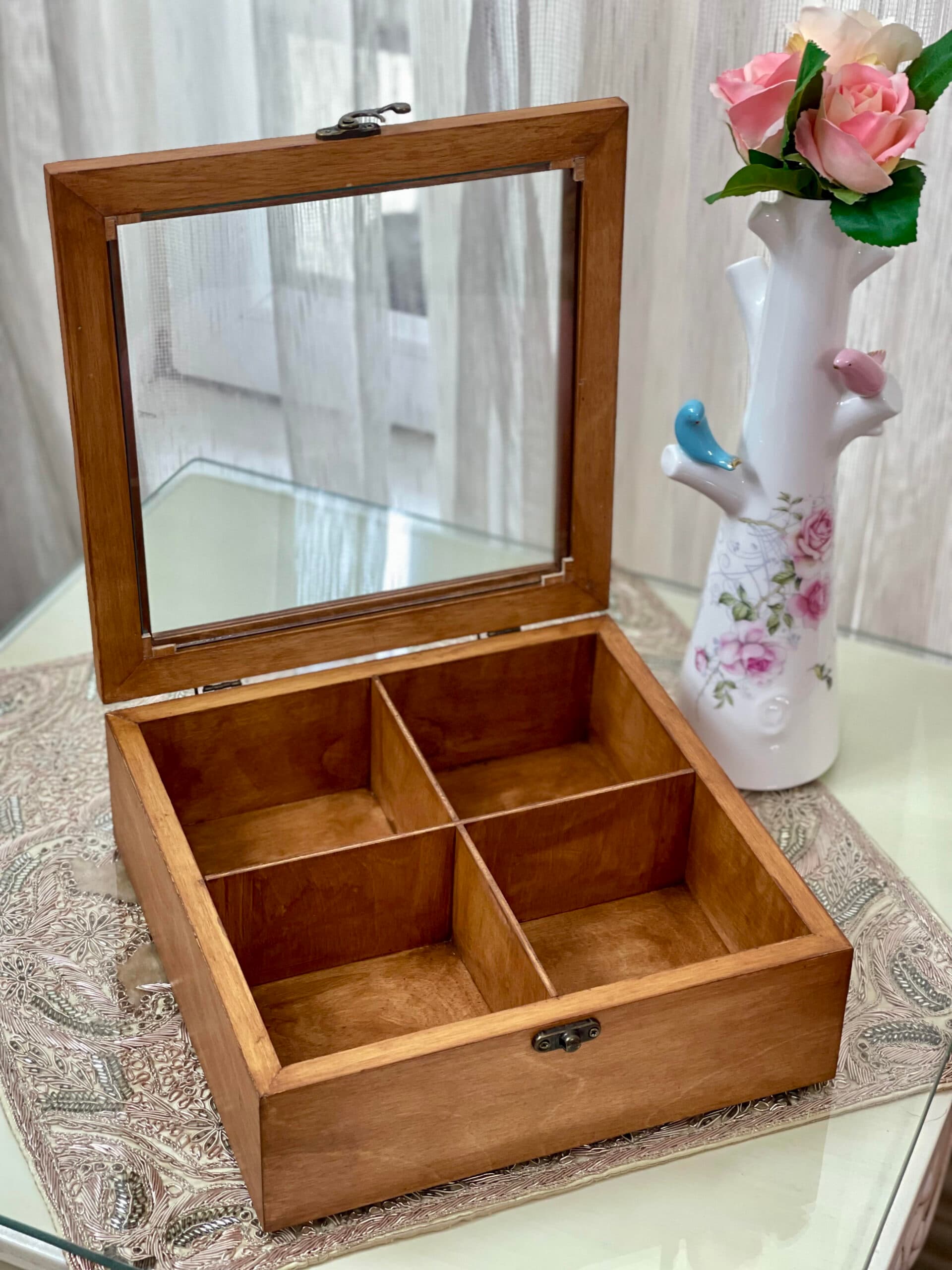 جعبه تی بگ(تی باکس) 4 خانه چوب روسی پلای وود سفارشی بسیار باکیفیت