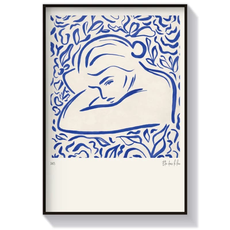 تابلو مینیمال دخترانه طرح دختر آبی