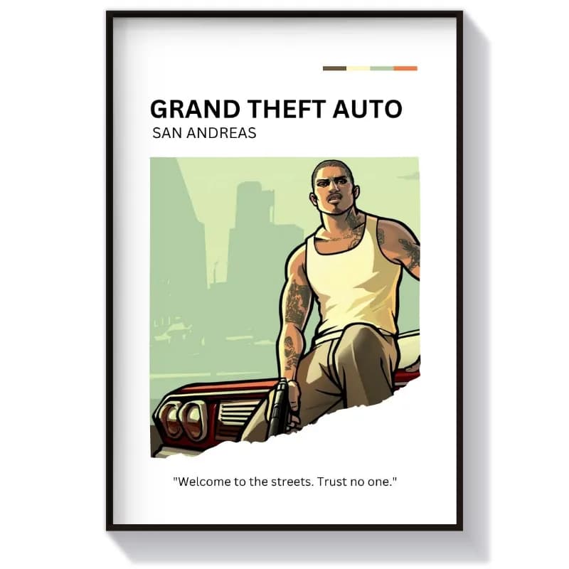 تابلو گیمینگ طرح بازی GTA San Andreas