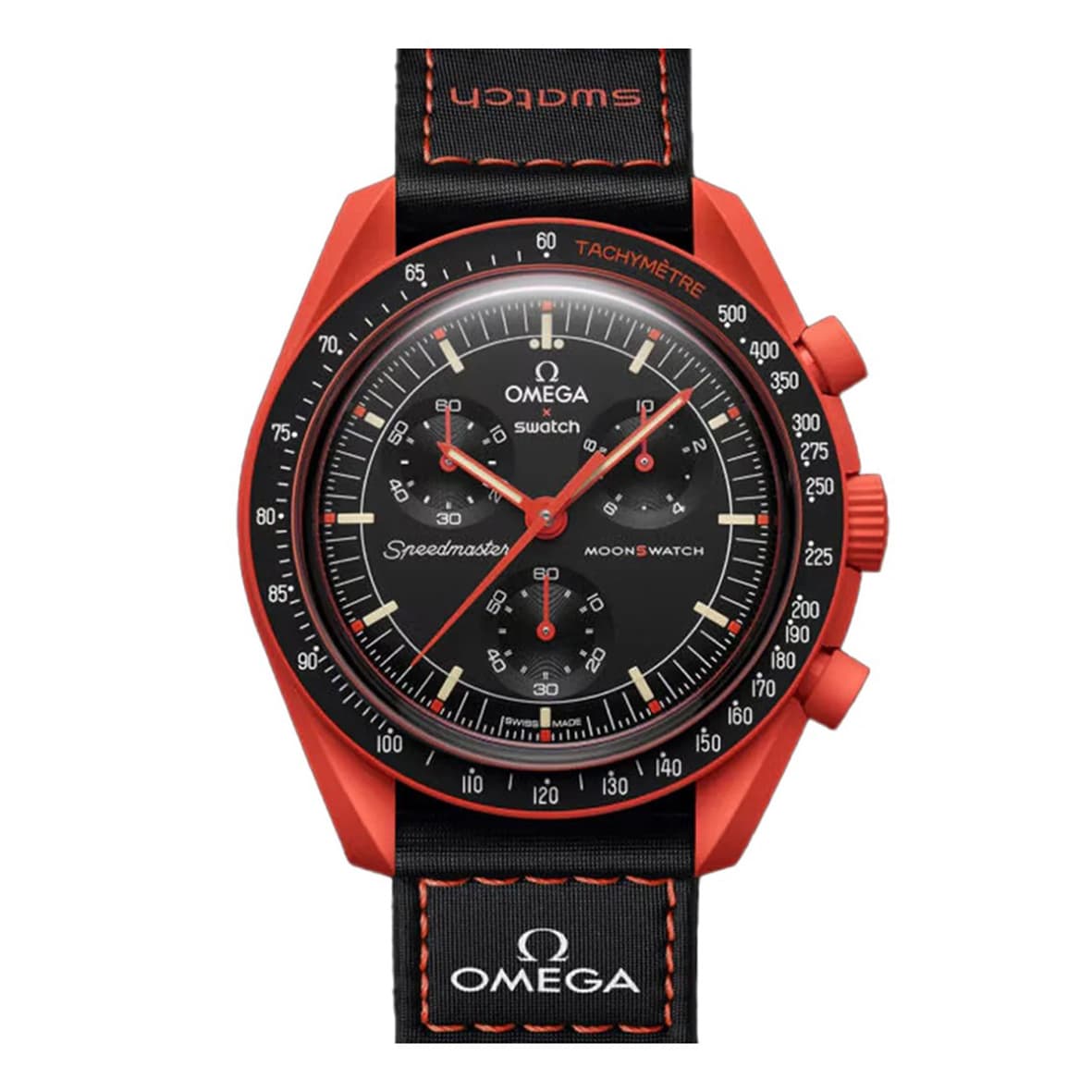 ساعت مچی زنانه/مردانه امگاسواچ OmegaSwatch مدل MISSION ON EARTH – LAVA SO33O100