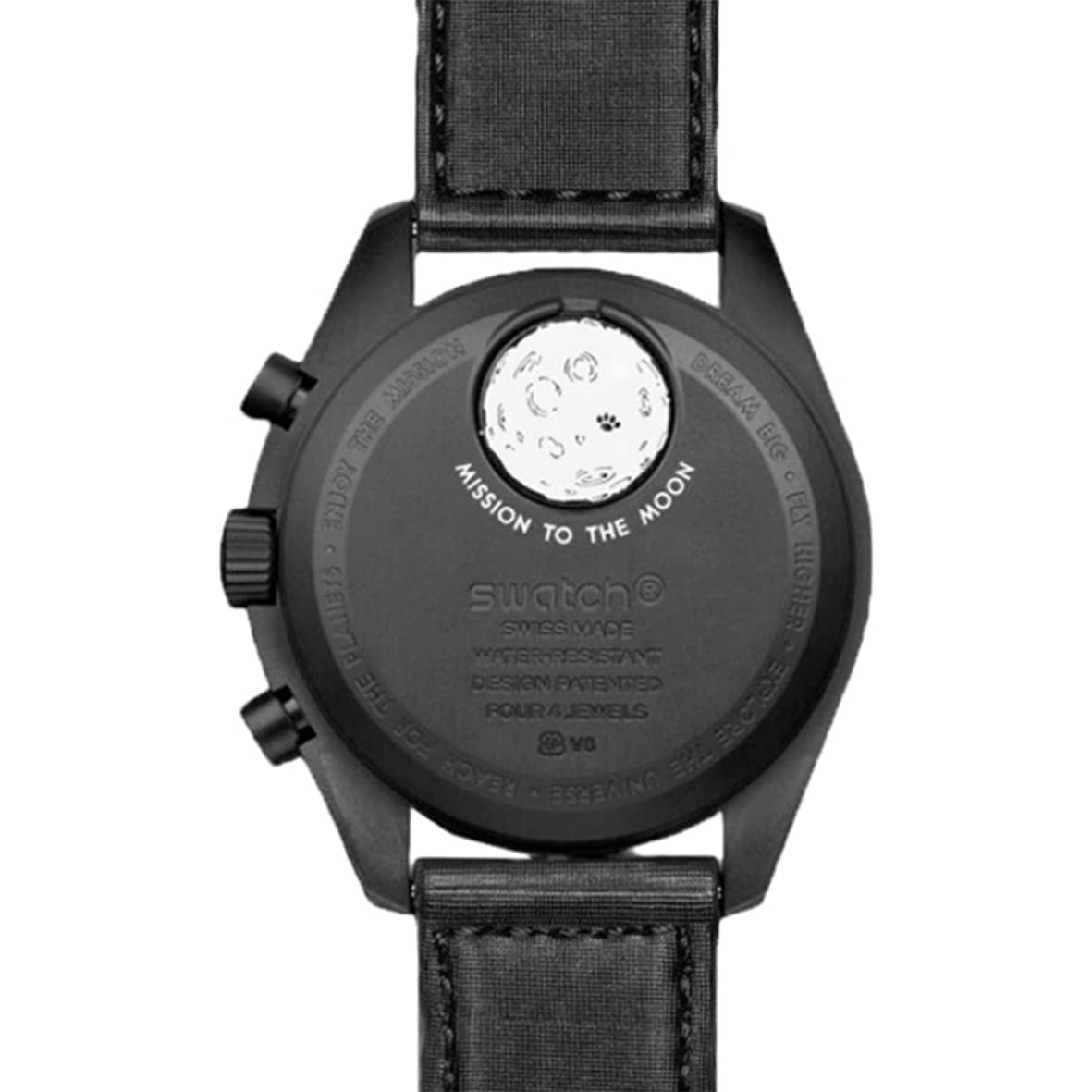 ساعت مچی زنانه/مردانه امگاسواچ OmegaSwatch مدل MISSION TO THE MOONPHASE – SNOOPY BLACK SO33B700 — تصویر ۳