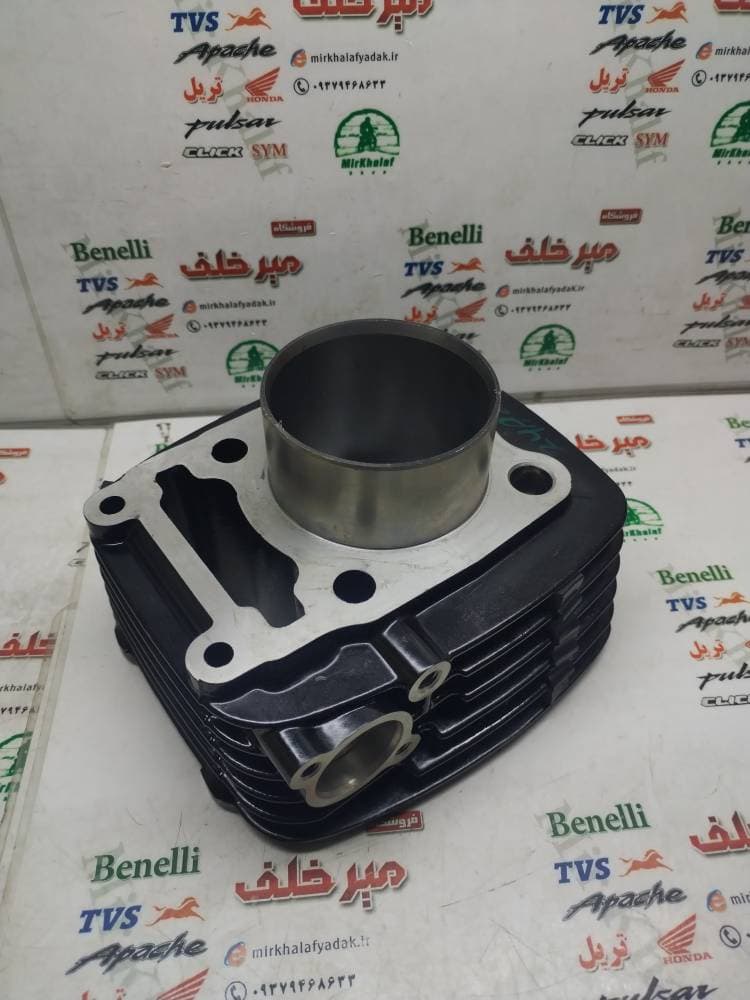 سیلندر و پیستون (پستان) کامل موتور پالس 220 مشکی کانال دار اصلی — تصویر ۲