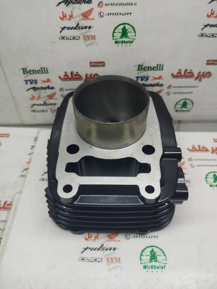 سیلندر و پیستون (پستان) کامل موتور پالس 220 مشکی کانال دار اصلی — تصویر ۳