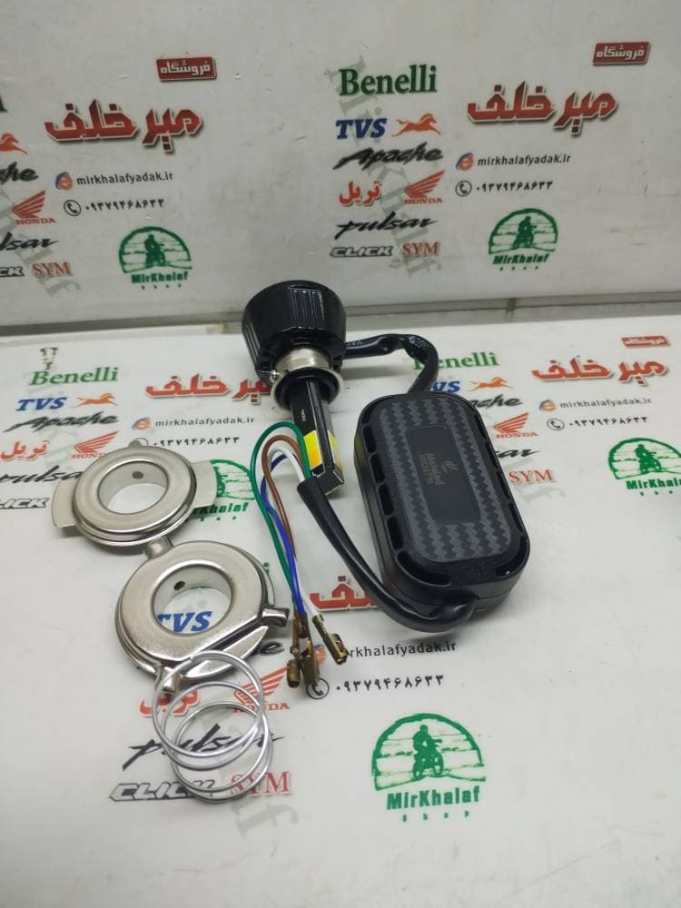 هدلایت انواع موتورسیکلت 4 طرفه فلاشر دار فن دار 4 رنگ — تصویر ۲