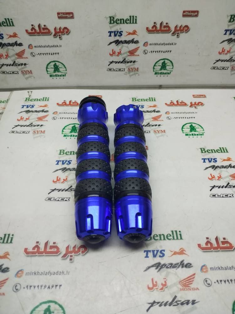 لاستیک سر دسته اسپرت رنتال ریزوما cnc انواع موتورسیکلت فول کربن ابی مدل 2 (جفتی)