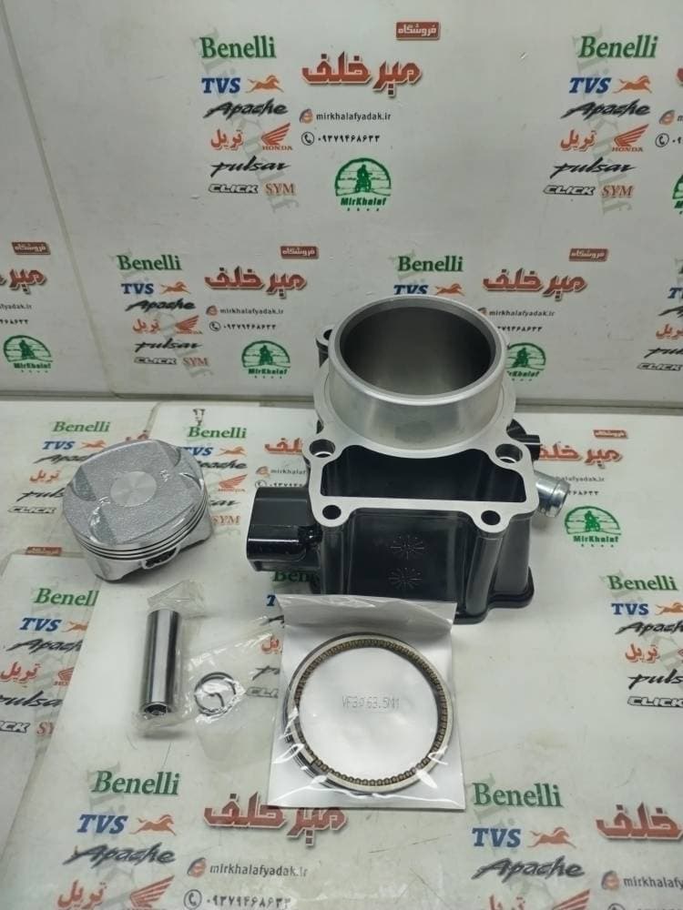 سیلندر با رینگ و پیستون موتور sym گالکسی na 180 و nh 180 و لوکی 185 lucky vf3 درجه 1 — تصویر ۳