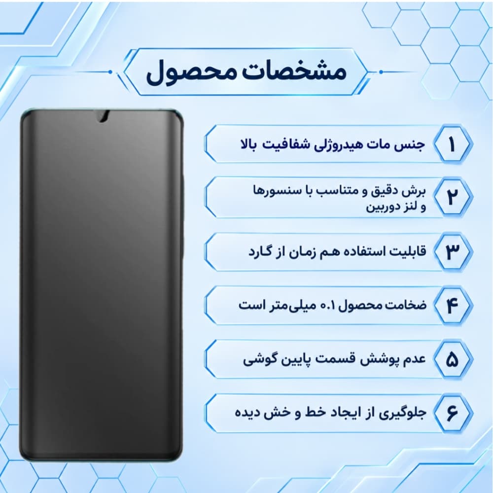 گلس Honor Magic6 Ultimate مدل نانو هیدروژل مات — تصویر ۲