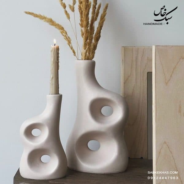 گلدان کوزه‌ای دوحلقه