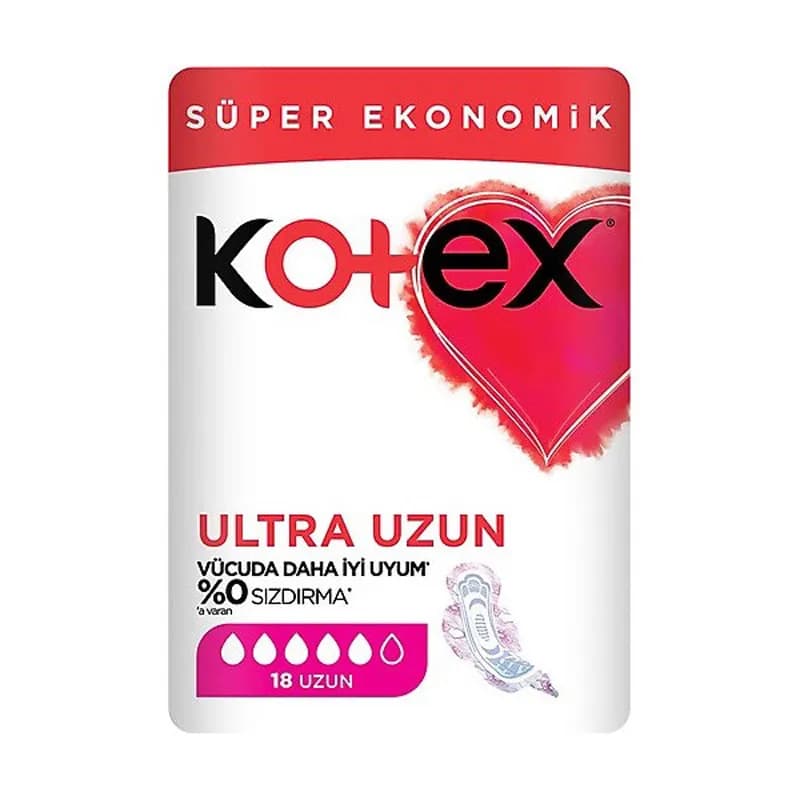 نوار بهداشتی کوتکس سایز بزرگ مدل ultra Uzun بسته 18 عددی