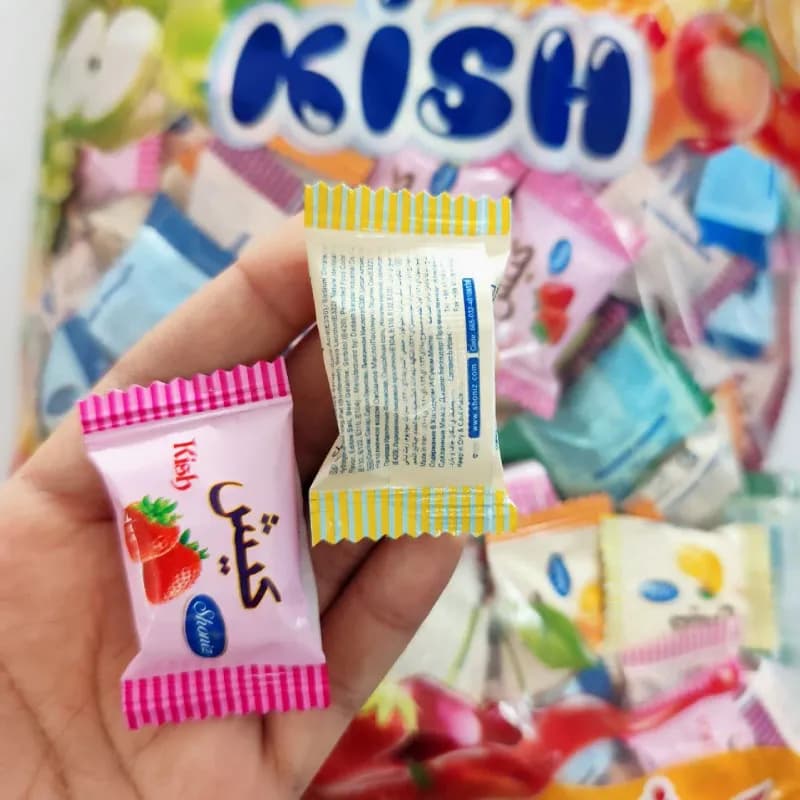 آبنبات میوه ای با طعم میوه و مغز پاستیل