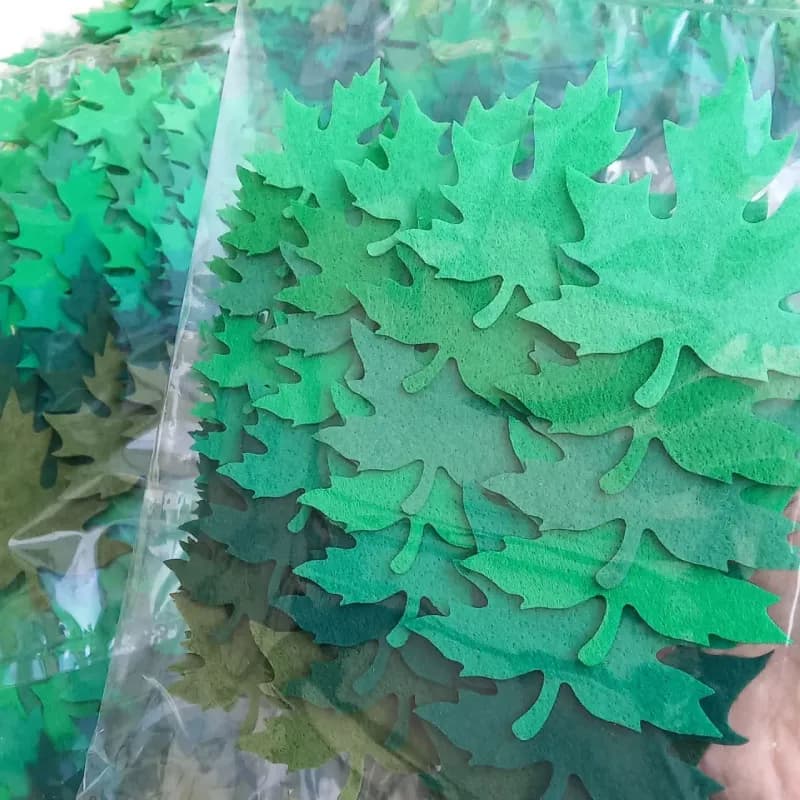 پک برش برگ چنار نمدی سبز (48عددی) — تصویر ۴