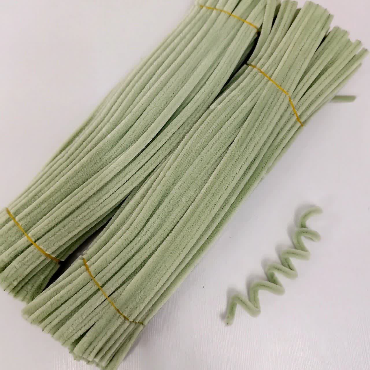 پیپ پاک کن مخملی سبز سدری روشن (100عددی)