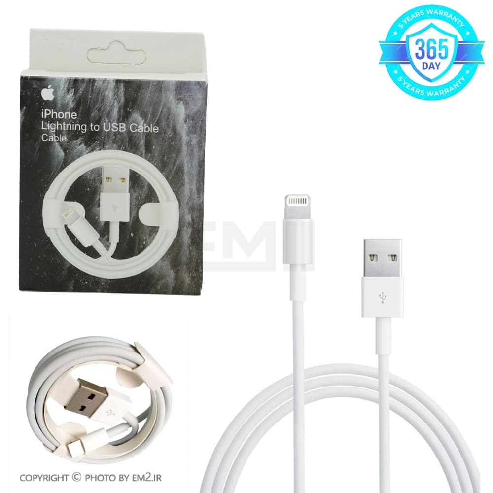کابل آیفون پک خاکستری 7IC اصل چین یکسال گارانتی