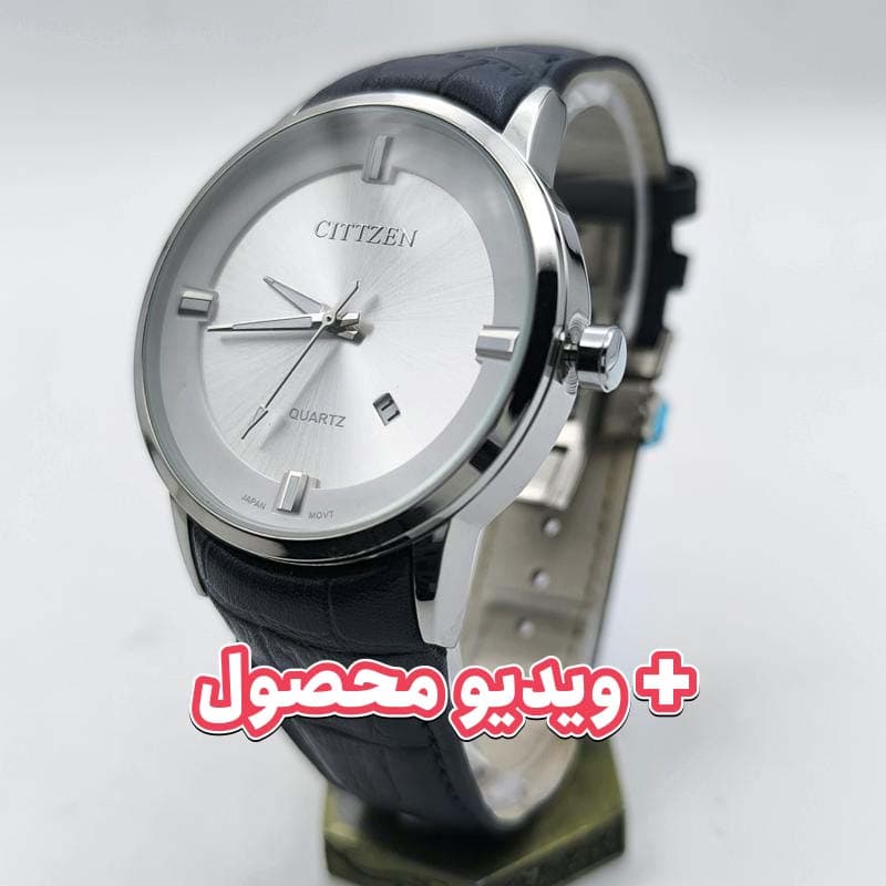 ساعت مردانه سیتیزن بند چرم تاریخ دار موتور ژاپن – رنگ ثابت – 203302