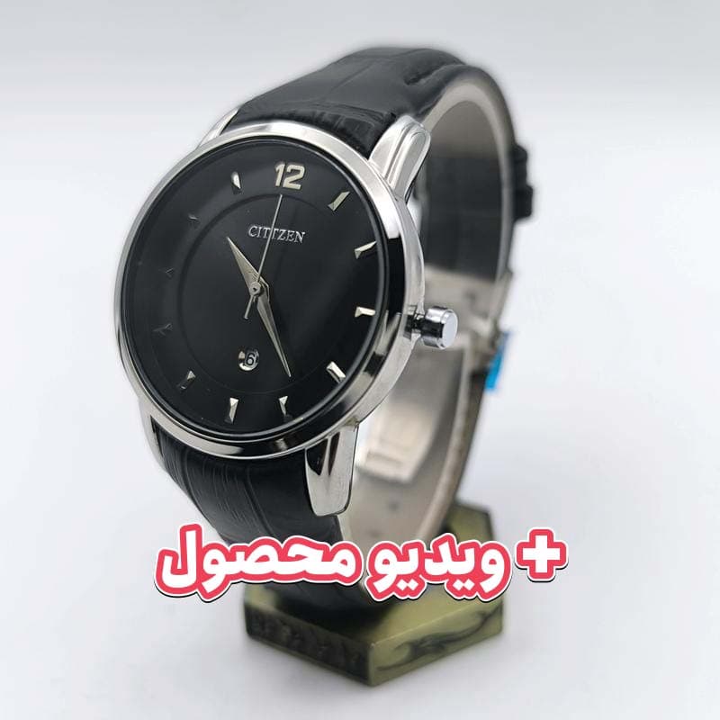 ساعت زنانه سیتیزن بند چرم تاریخ دار موتور ژاپن – رنگ ثابت – طرح سه موتور – 210501