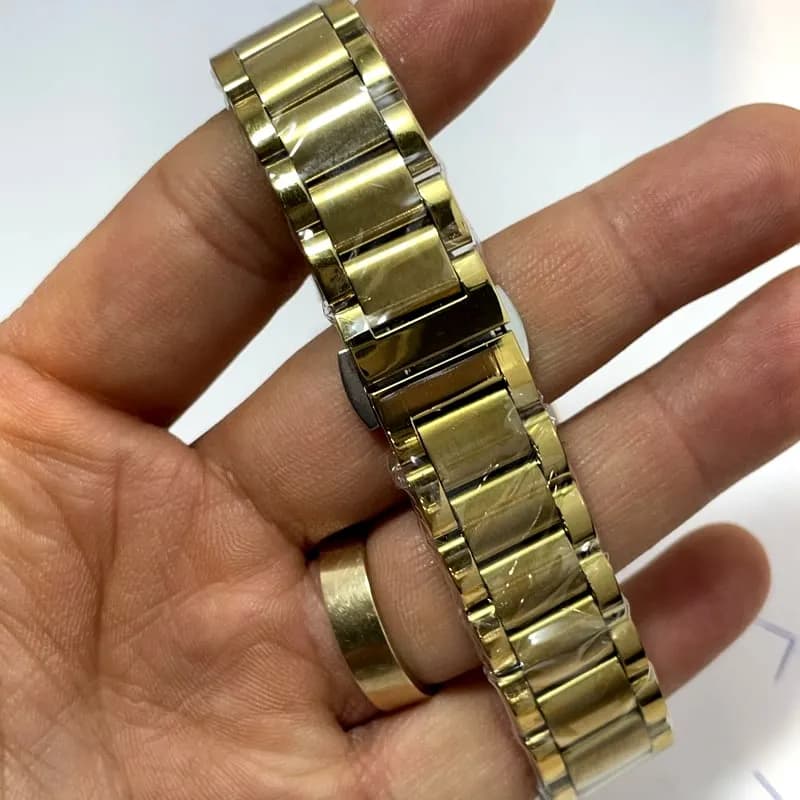 ساعت مچی ورساچه موتور ژاپن – رنگ ثابت – طلایی – صفحه آبی – 112501 — تصویر ۴