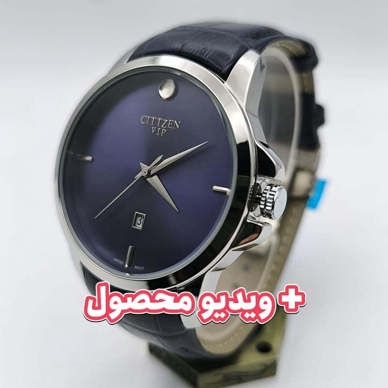 ساعت مردانه سیتیزن بند چرم تاریخ دار موتور ژاپن – رنگ ثابت – 203401
