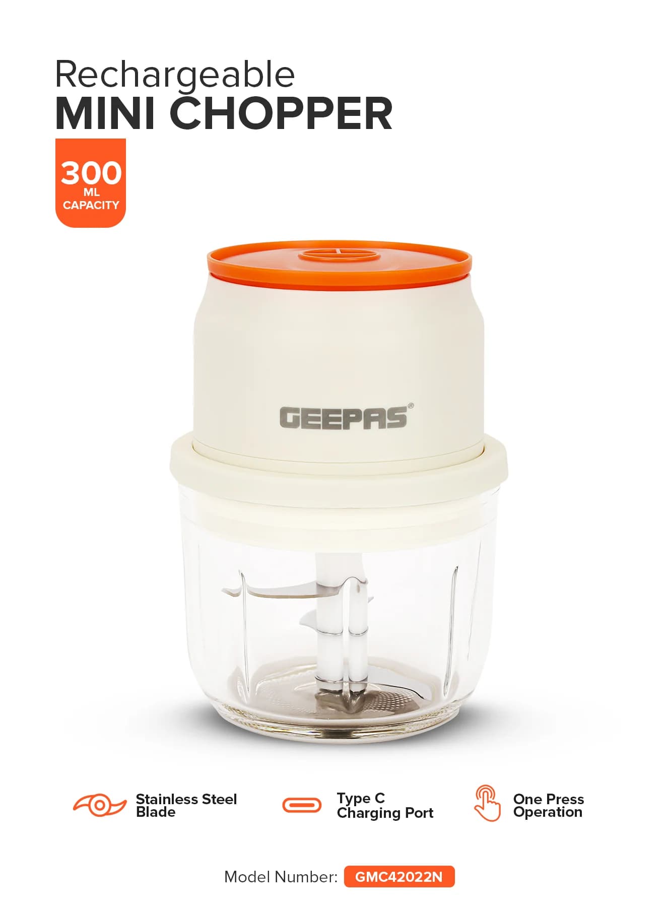 مینی خردکن جیپاس مدل GEEPAS GMC42022(طرح جدید) (اصل) — تصویر ۷