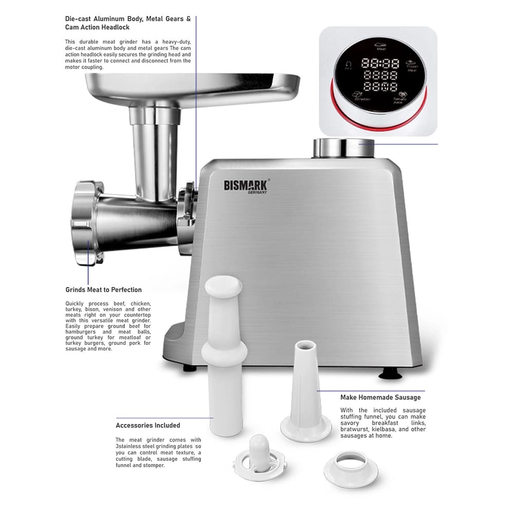 چرخ گوشت بیسمارک مدل BISMARK-BM3347 (اورجینال) – 18 ماه کارت طلایی گارانتی – 60 ماه خدمات پس از فروش معتبر — تصویر ۳