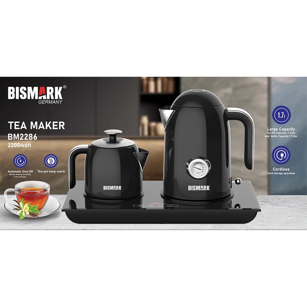 چای ساز استیل بیسمارک مدل BISMARK-BM2286 – هجده ماه کارت طلایی گارانتی – 60 ماه خدمات پس از فروش معتبر — تصویر ۳