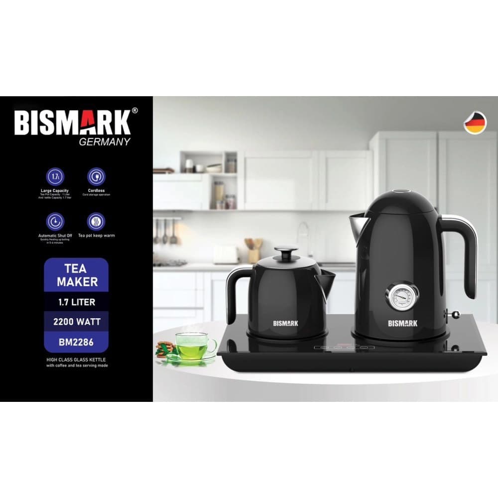 چای ساز استیل بیسمارک مدل BISMARK-BM2286 – هجده ماه کارت طلایی گارانتی – 60 ماه خدمات پس از فروش معتبر — تصویر ۲