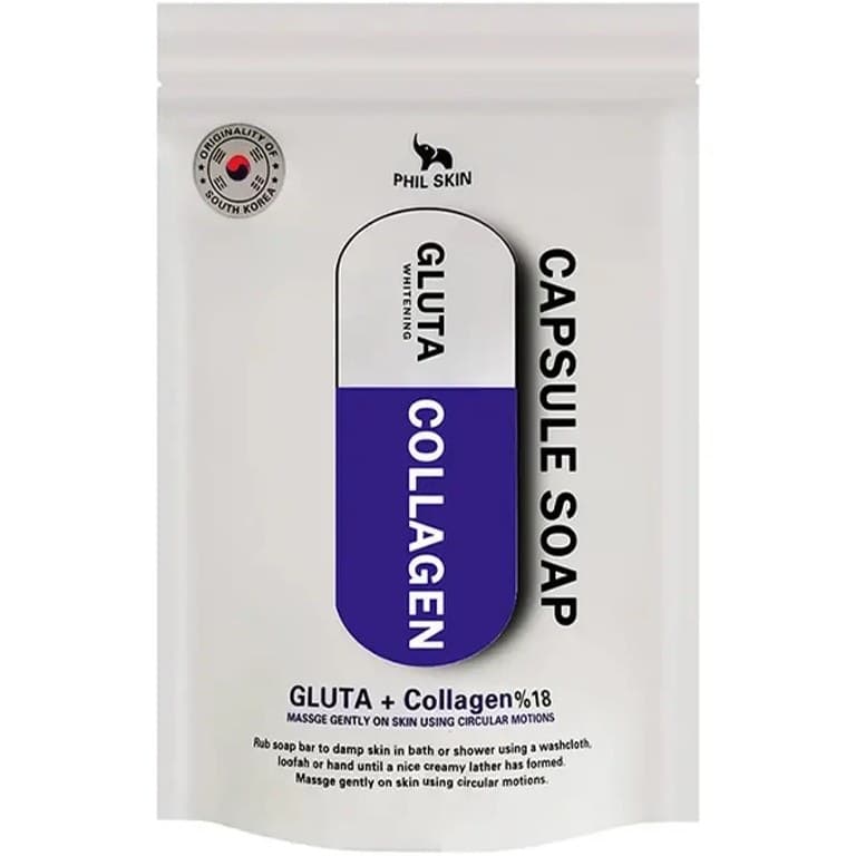 صابون کپسولی اسکین Phil Skin Gluta Collagen سفید کننده و کلاژن ساز 120 گرم