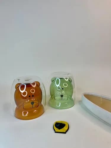 ماگ خرسی بزرگ دوجداره رنگی