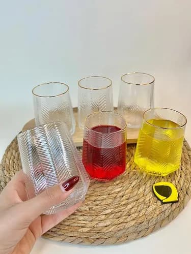 لیوان بلور لبه طلایی