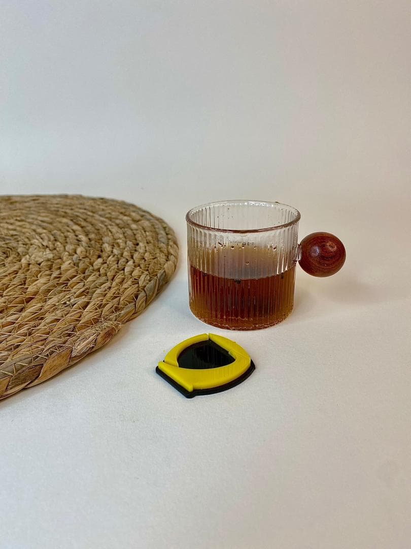شات قهوه شیاردار دسته گرد چوبی پیرکس 6 عددی — تصویر ۶