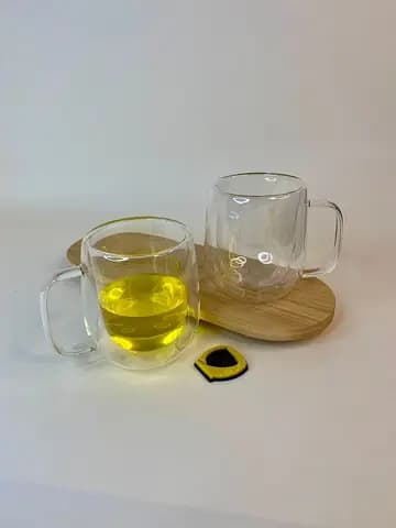 لیوان دوجداره استوانه‌ای دسته دار پیرکس 350 میلی لیتر — تصویر ۲