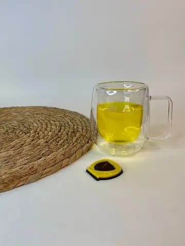 لیوان دوجداره استوانه‌ای دسته دار پیرکس 250 میلی لیتر